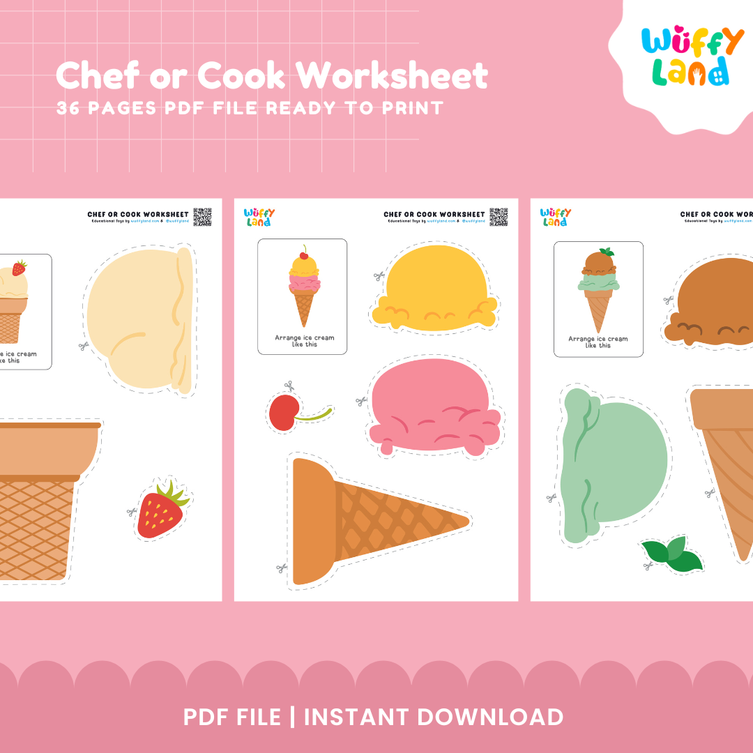 Chef & Cooking Worksheets for Kids: Fun and Educational Activities | Printable PDF | Instant Download