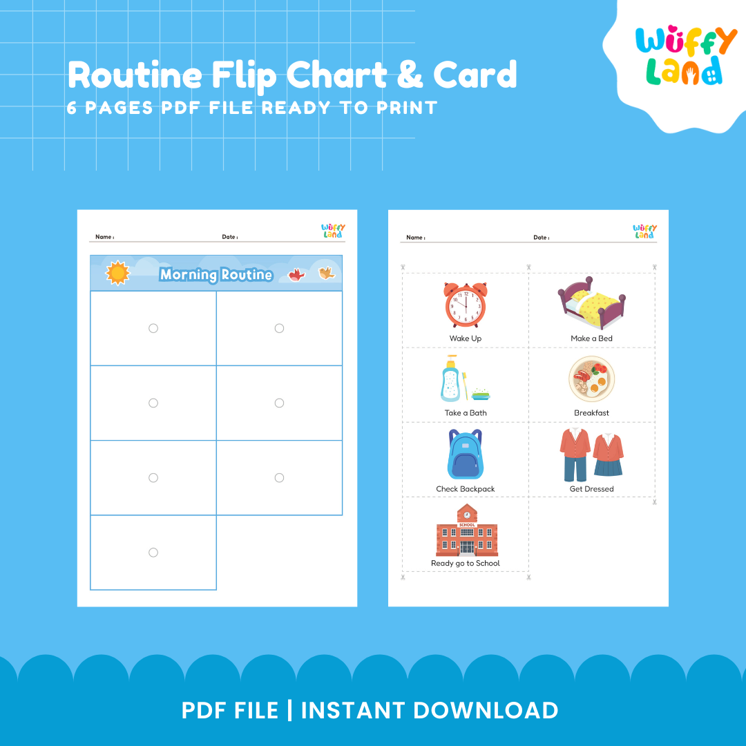 Flip Chart &amp; Kartu Rutinitas Harian untuk Anak-Anak - Jadwal Visual yang Dapat Dicetak