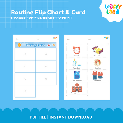 Flip Chart &amp; Kartu Rutinitas Harian untuk Anak-Anak - Jadwal Visual yang Dapat Dicetak