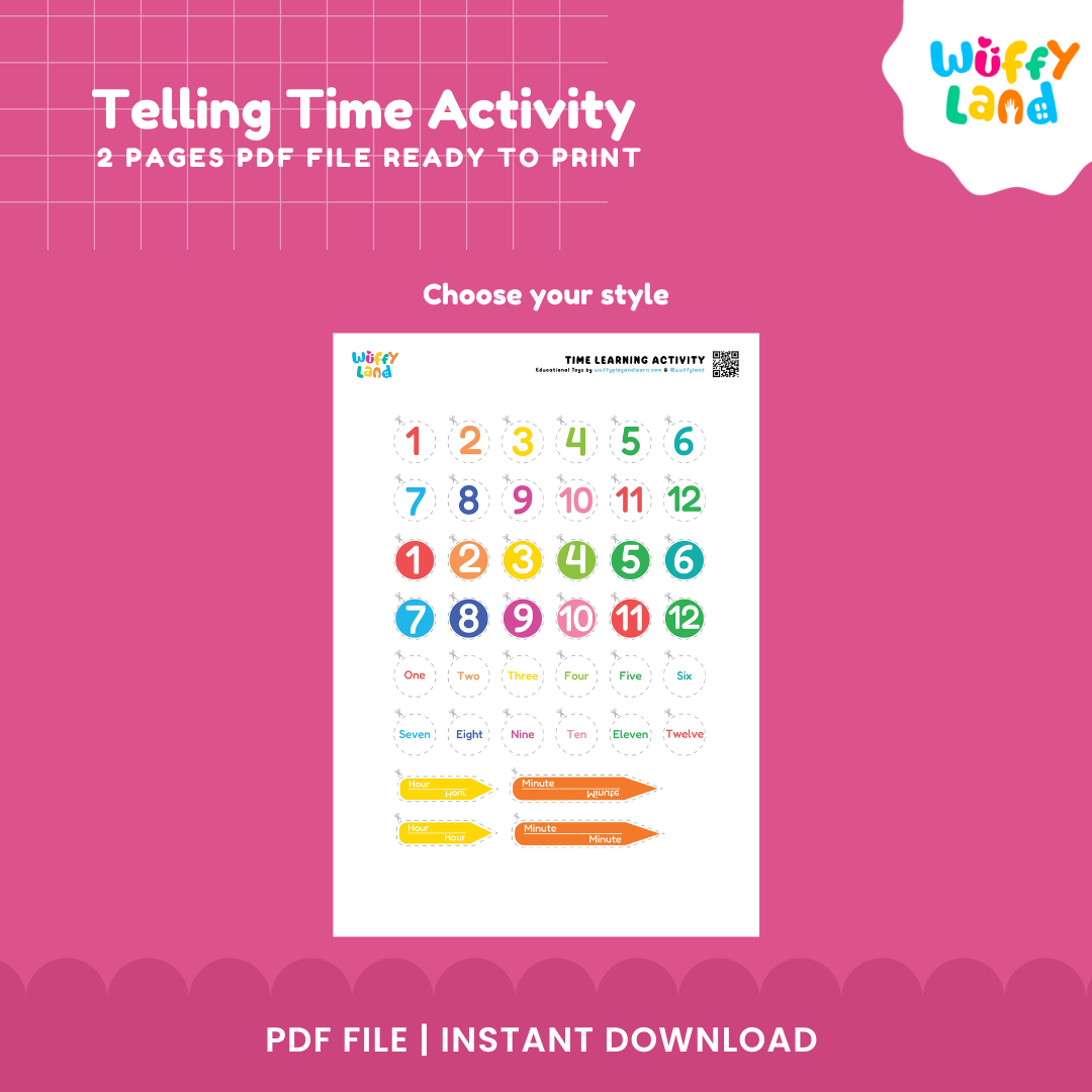 Interactive Telling Time Activity – Fun Printable Clock Learning Resource for Kids