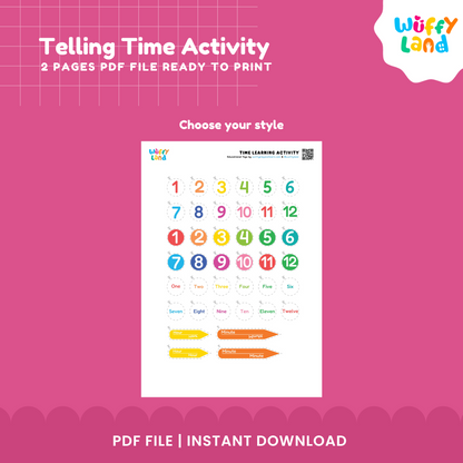 Interactive Telling Time Activity – Fun Printable Clock Learning Resource for Kids