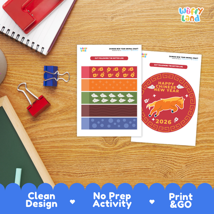 Chinese New Year Animal Craft Printable Year of the Horse Celebration Activity Set
