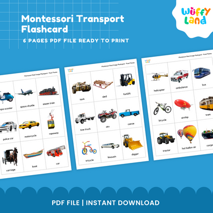 Montessori Transport Flashcard