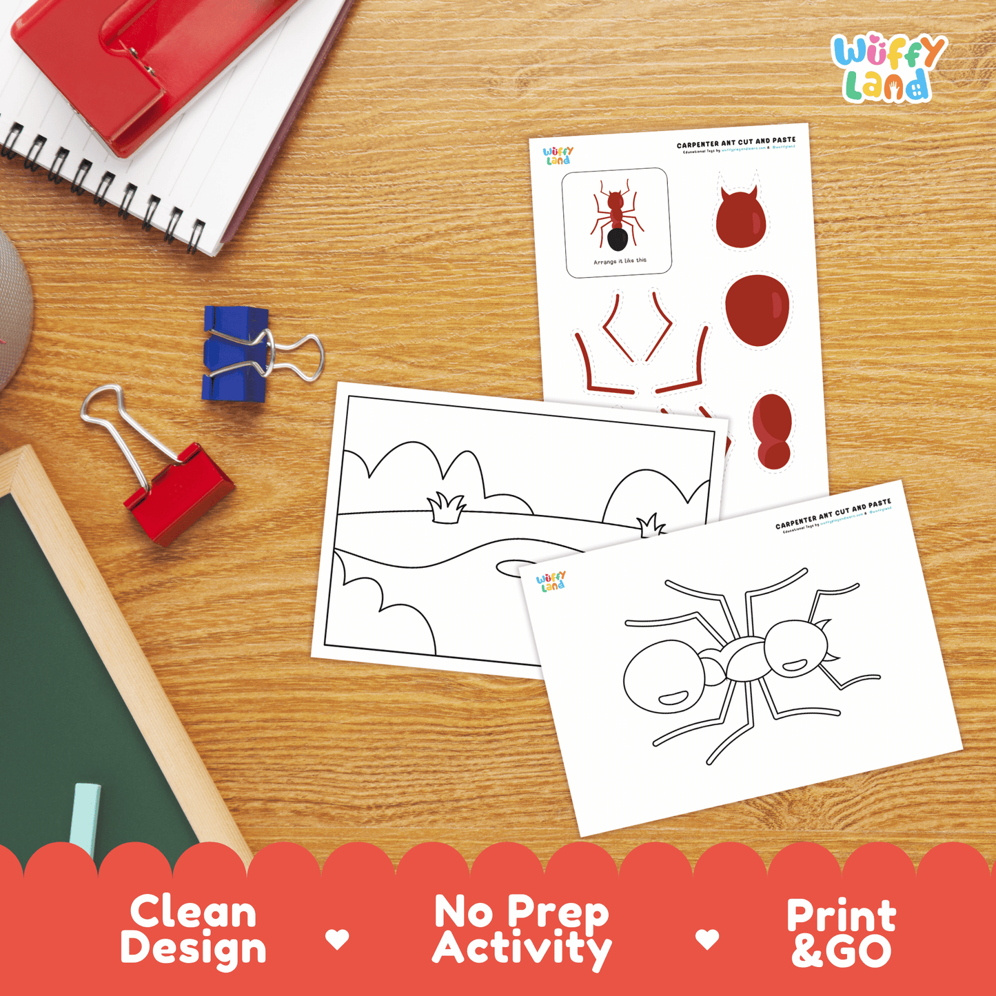 Carpenter Ant Cut and Paste Craft | Ant Coloring Page & Insect Activity