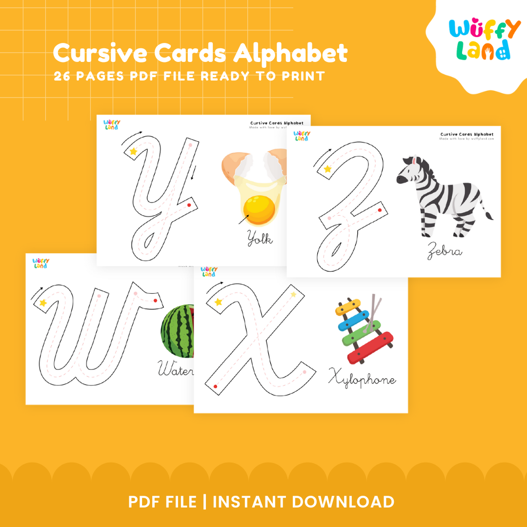 Cursive Cards Alphabet