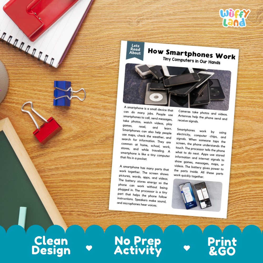 How Smartphones Work Reading Passage and Comprehension Questions Worksheets