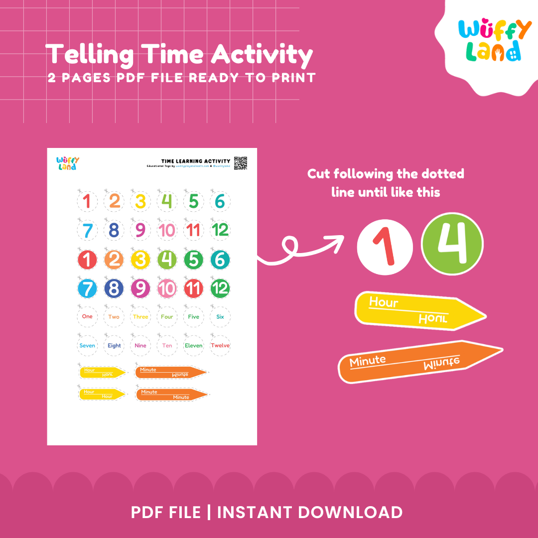 Interactive Telling Time Activity – Fun Printable Clock Learning Resource for Kids