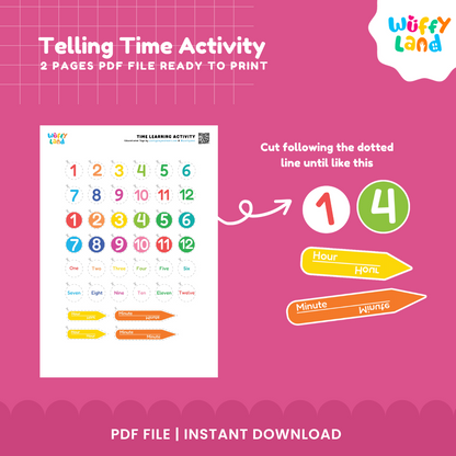 Interactive Telling Time Activity – Fun Printable Clock Learning Resource for Kids