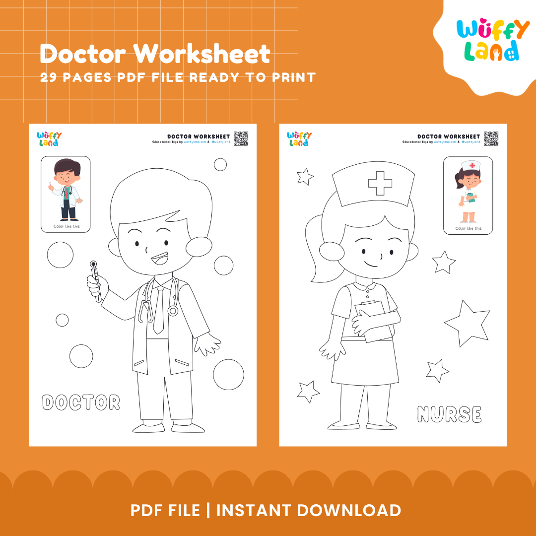 Doctor Themed Worksheets for Kids: Fun & Educational Activities | Printable PDF | Instant Download