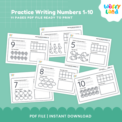 Practice Writing Numbers 1-10