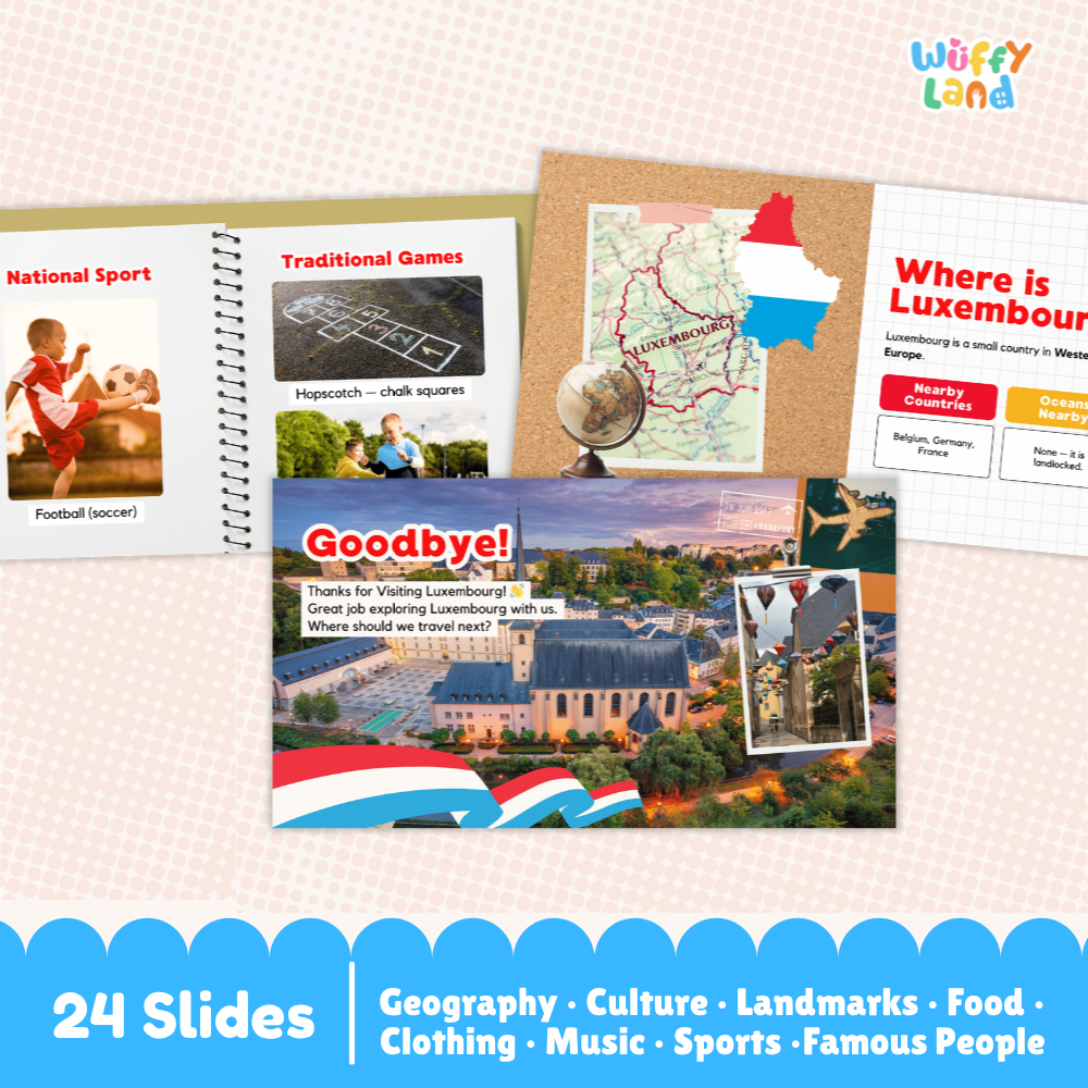 Luxembourg Country Study Kid Friendly Geography & Culture PDF Slides