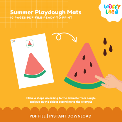 Alas Playdough Musim Panas - Aktivitas Motorik Halus untuk Prasekolah &amp; Pra-TK - Cetak Musim Panas