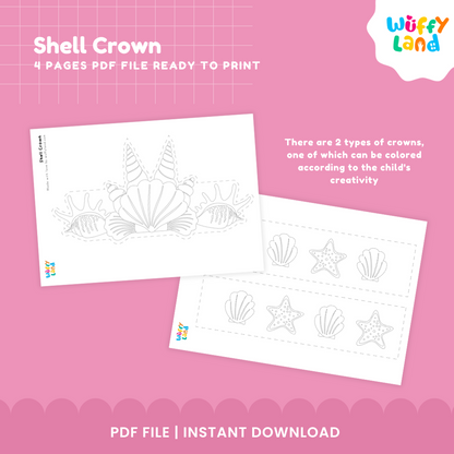 Shell Crown Printable Craft - Fun Ocean-Themed Activity for Kids!