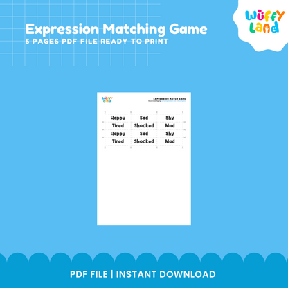 Game Mencocokkan Ekspresi Wajah - Aktivitas Emosi untuk Prasekolah &amp; TK - SEL yang Dapat Dicetak