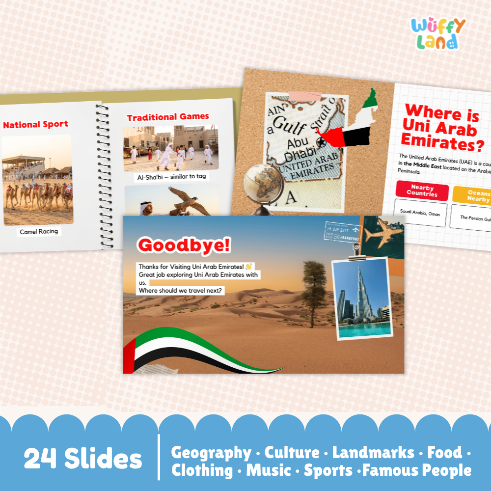 United Arab Emirates Country Study Kid Friendly Geography & Culture PDF Slides
