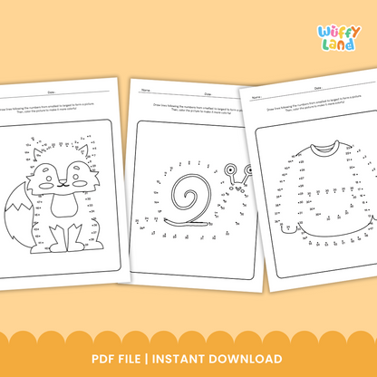 Autumn Dot to Dot and Coloring Pages - Fall Activities for Kids
