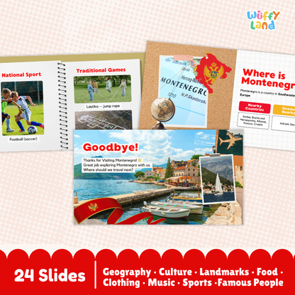 Montenegro Country Study Kid Friendly Geography & Culture PDF Slides