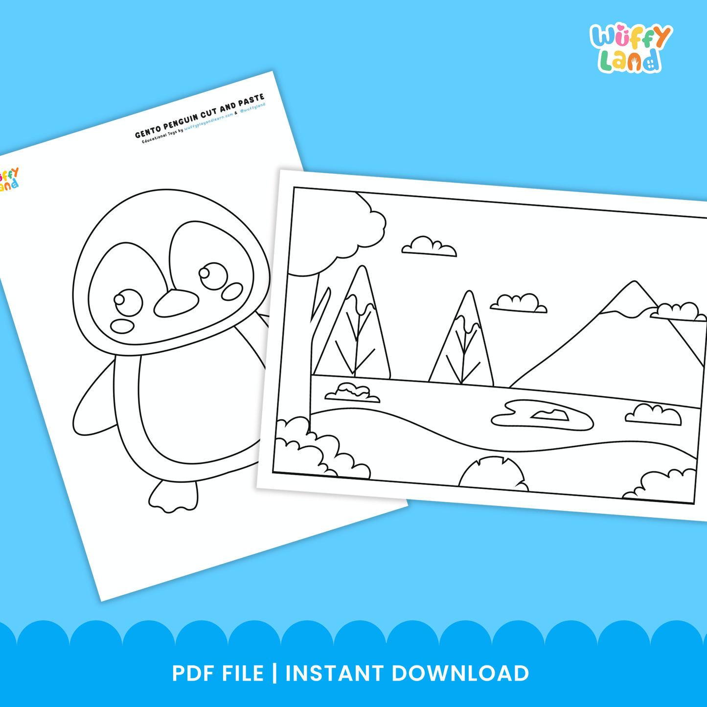 Gento Penguin Cut and Paste Craft Penguin Coloring Page & Polar Animal Activity