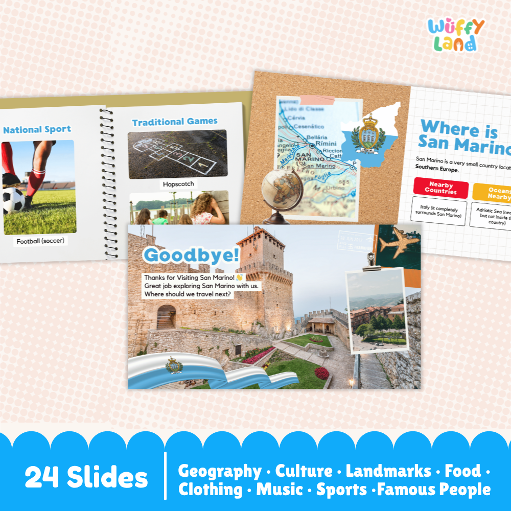 San Marino Country Study Kid Friendly Geography & Culture PDF Slides