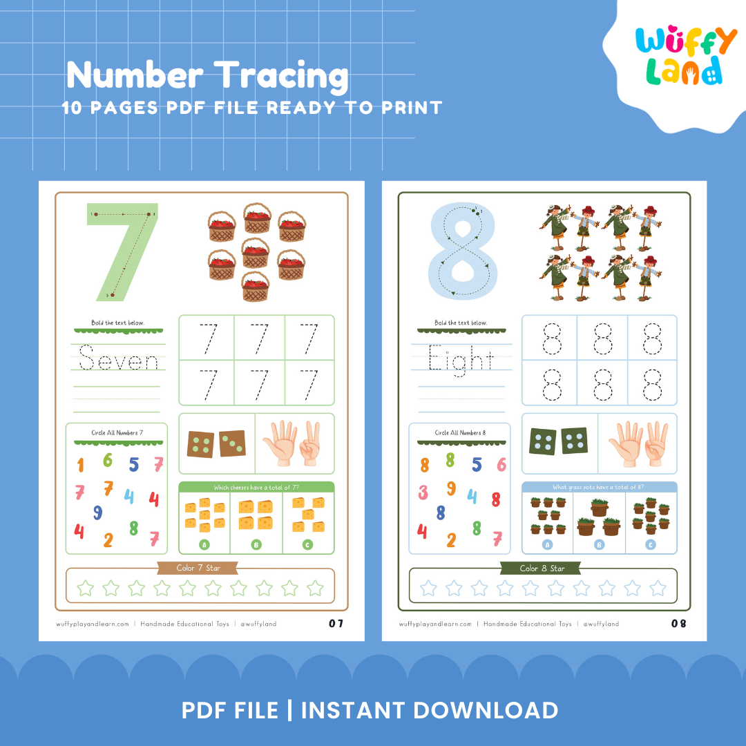 Number Tracing Worksheets for Kids - Fun & Engaging Learning Printables!