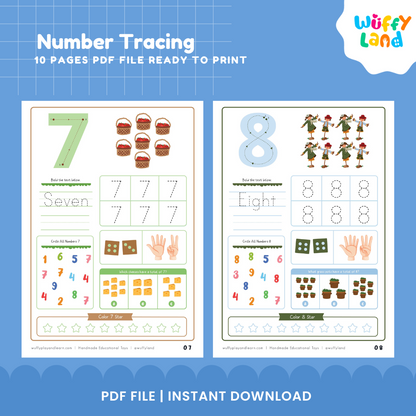 Number Tracing Worksheets for Kids - Fun & Engaging Learning Printables!