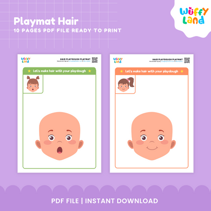 Playmat Hair Styling Activity - 4 Pages of Creative Fun for Kids!