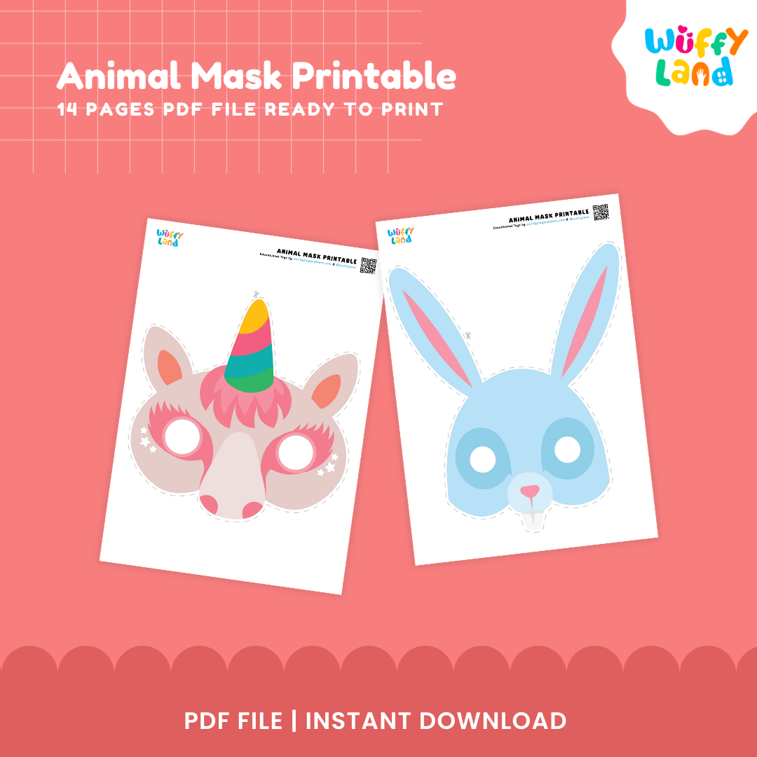 Printable Animal Masks for Kids - DIY Animal Party Masks - Fun Animal Face