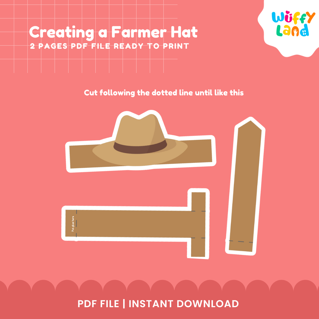 Kerajinan Topi Petani yang Dapat Dicetak - Topi Kertas DIY untuk Anak-anak - Aktivitas Potong &amp; Tempel yang Menyenangkan