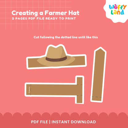 Kerajinan Topi Petani yang Dapat Dicetak - Topi Kertas DIY untuk Anak-anak - Aktivitas Potong &amp; Tempel yang Menyenangkan
