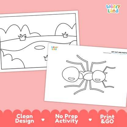 Ant Cut and Paste Craft | Ant Craft Coloring Page & Insect Activity