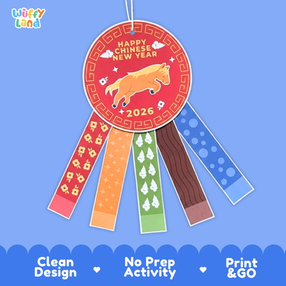 Chinese New Year Animal Craft Printable Year of the Horse Celebration Activity Set