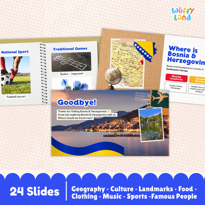 Bosnia and Herzegovina Country Study Kid Friendly Geography & Culture PDF Slides