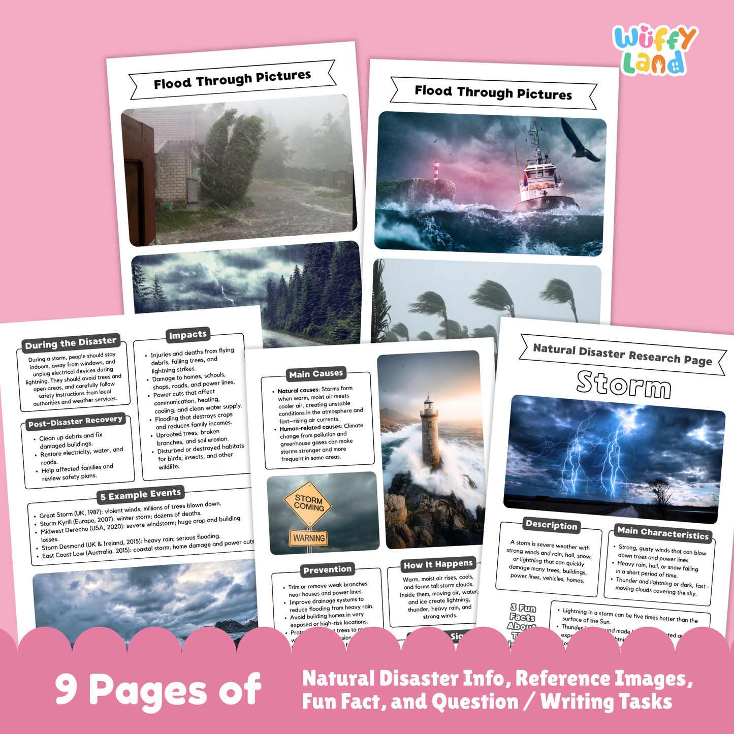 Storm Natural Disaster Research Project | Earth Science Worksheets