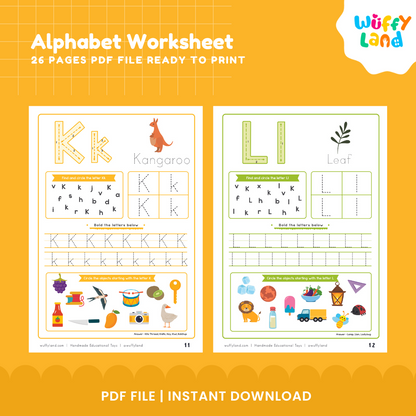Lembar Kerja Alfabet A–Z - Halaman Penelusuran &amp; Fonetik yang Dapat Dicetak untuk Anak Prasekolah &amp; TK