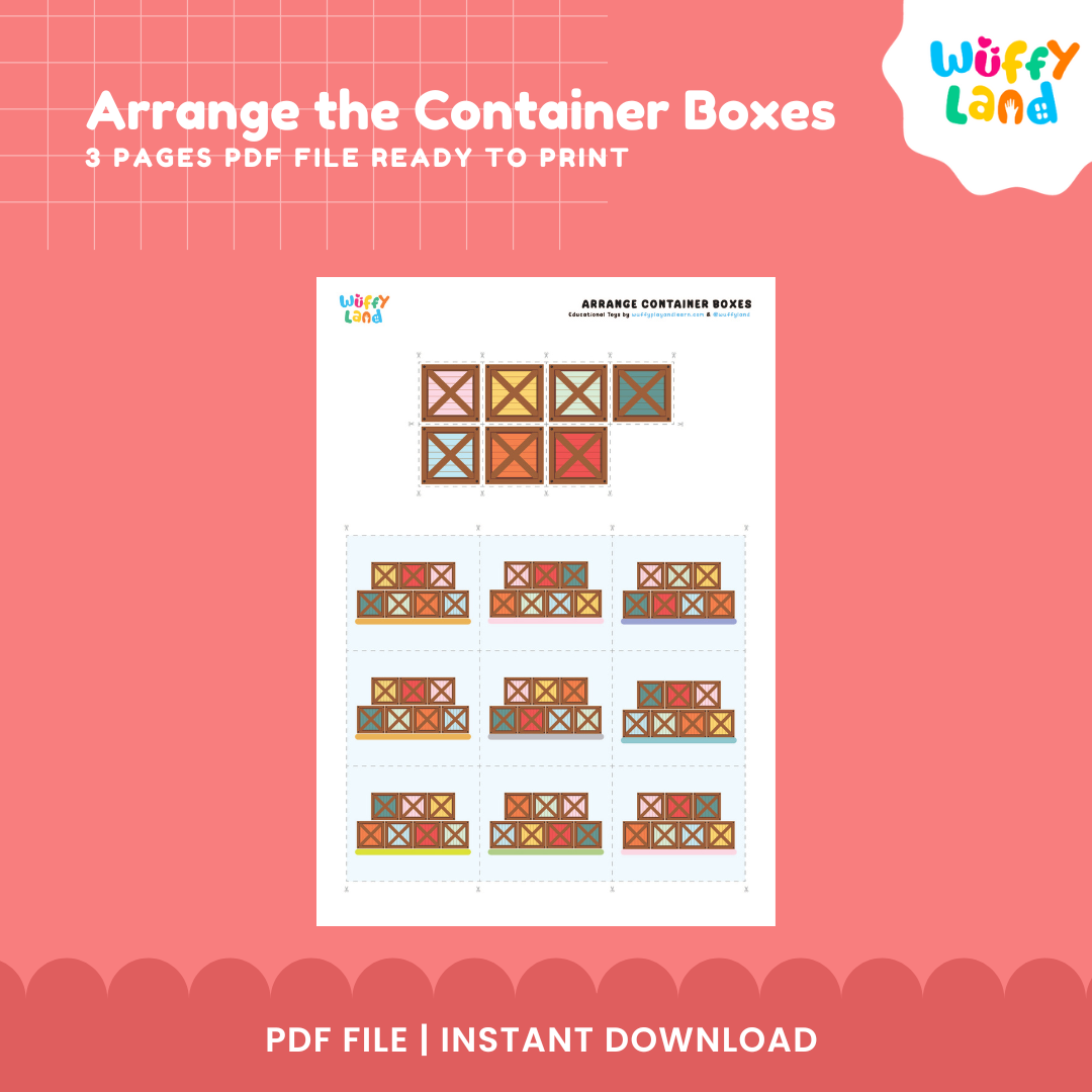 Atur Kotak Kontainer yang Dapat Dicetak - Permainan Logika Spasial Visual untuk Anak-Anak