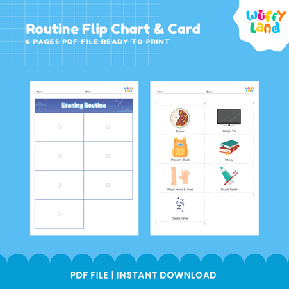 Flip Chart &amp; Kartu Rutinitas Harian untuk Anak-Anak - Jadwal Visual yang Dapat Dicetak