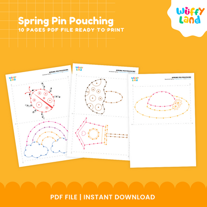 Spring Pin Poking Activity - Fine Motor Skills Spring Theme Printable