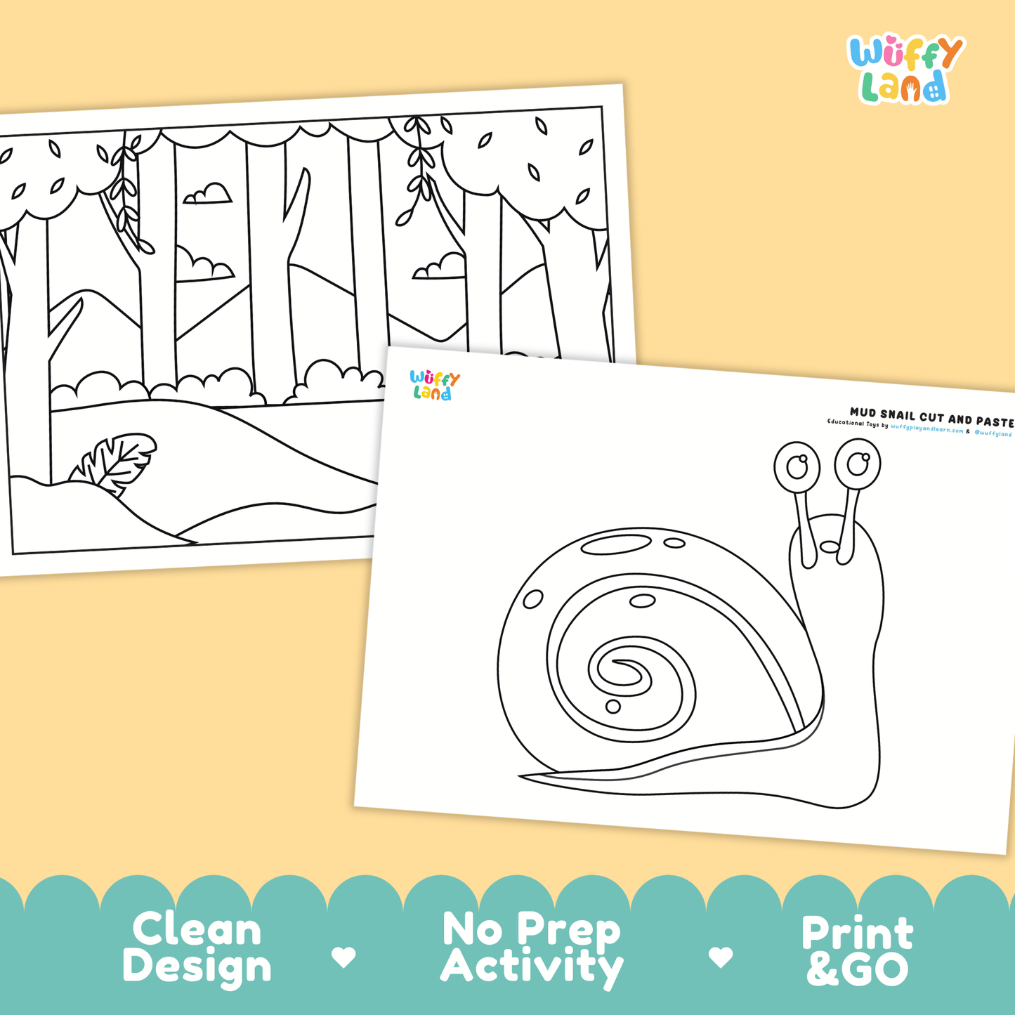 Mud Snail Cut and Paste Craft | Snail Coloring Page & Animal ActivityMud Snail