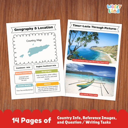 Timor-Leste Country Study | East Timor Geography Research Project & Worksheets