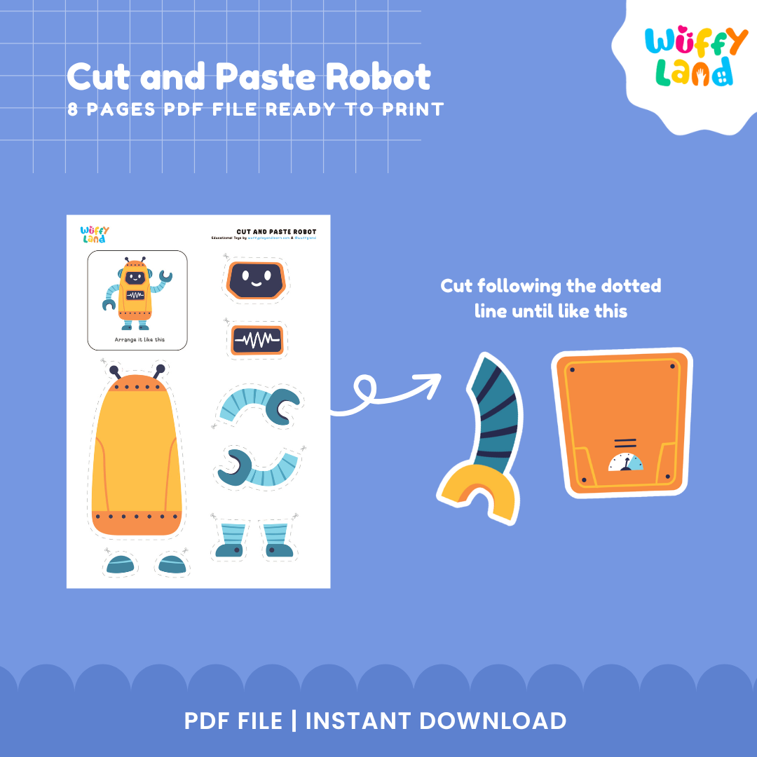 Membuat Robot Potong dan Tempel - Aktivitas Robot yang Dapat Dicetak untuk Anak-Anak