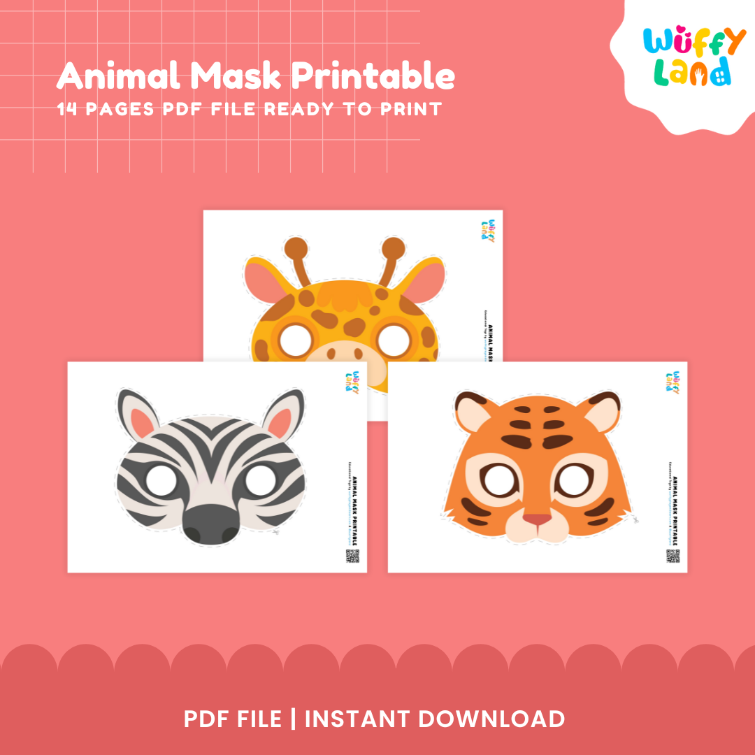 Printable Animal Masks for Kids - DIY Animal Party Masks - Fun Animal Face