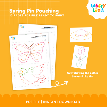 Spring Pin Poking Activity - Fine Motor Skills Spring Theme Printable