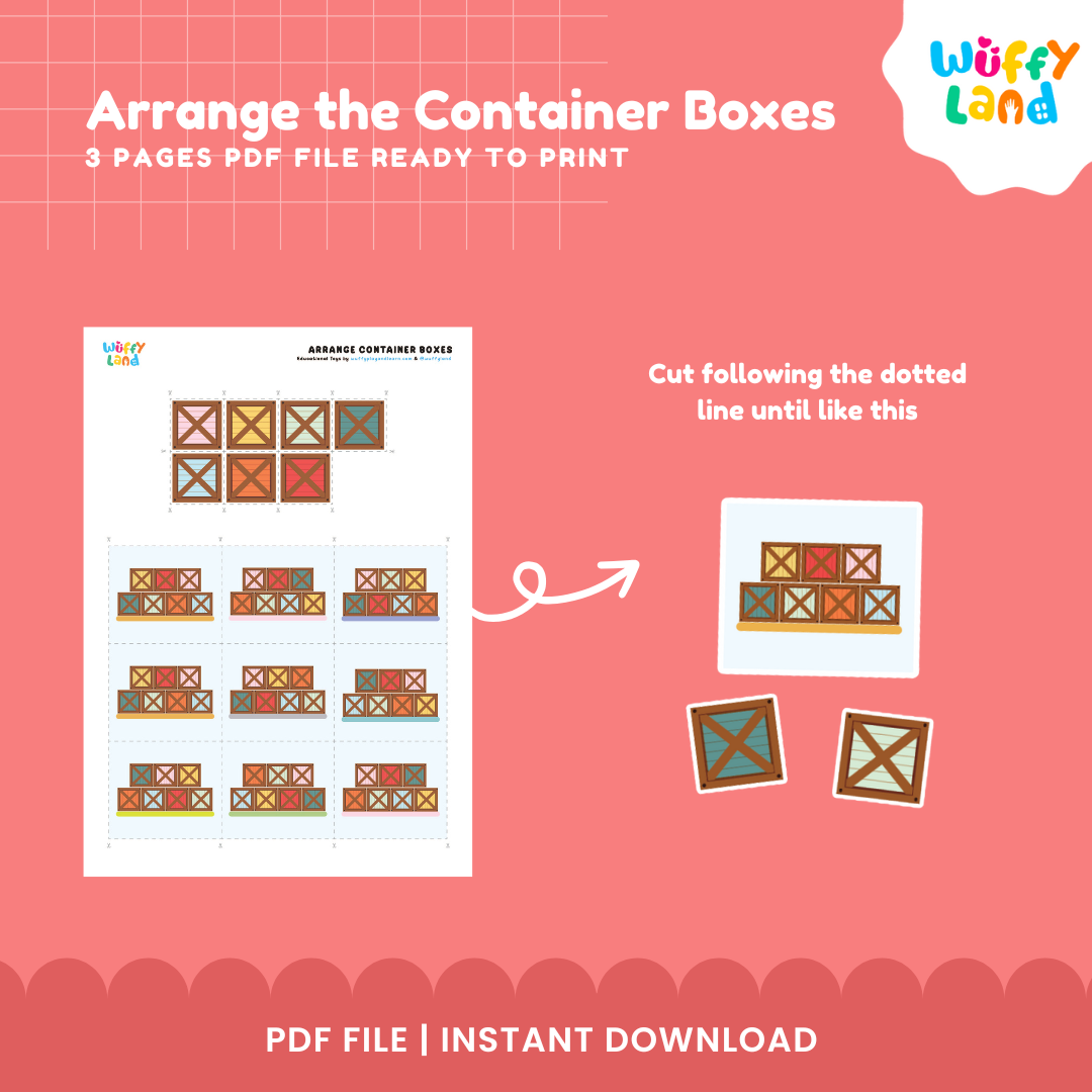 Atur Kotak Kontainer yang Dapat Dicetak - Permainan Logika Spasial Visual untuk Anak-Anak