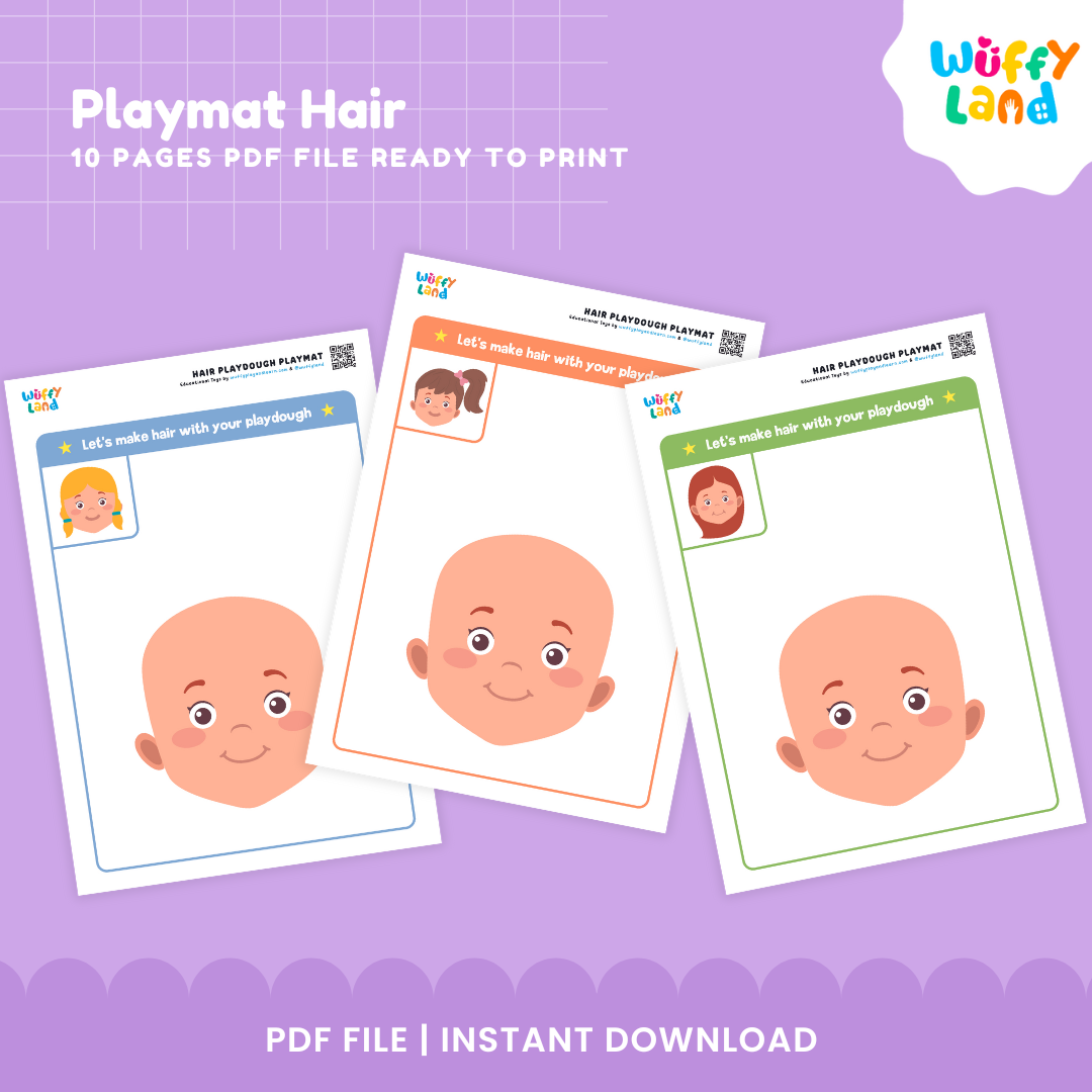 Playmat Hair Styling Activity - 4 Pages of Creative Fun for Kids!