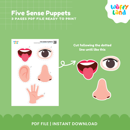 Five Sense Puppets – Fun Educational Printable for Kids!