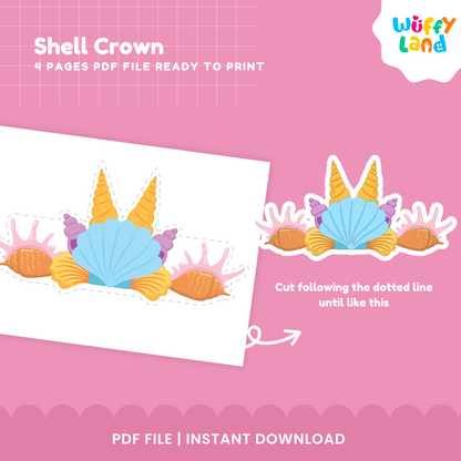 Shell Crown Printable Craft - Fun Ocean-Themed Activity for Kids!