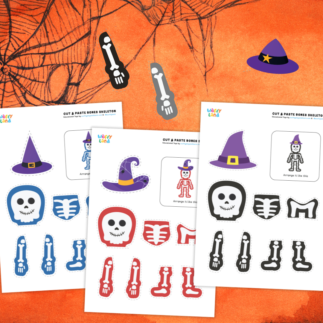 Skeleton Craft Halloween Cut & Paste Activities October Bulletin Board