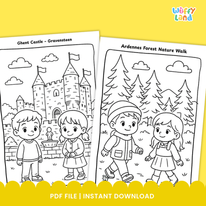 Belgium Geography Coloring Pages European Culture Landmarks Bruges Atomium Chocolate Printable Activity Pack