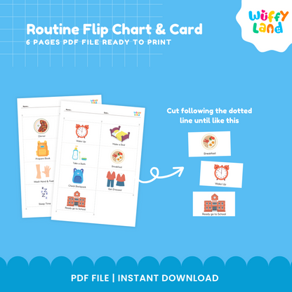 Flip Chart &amp; Kartu Rutinitas Harian untuk Anak-Anak - Jadwal Visual yang Dapat Dicetak