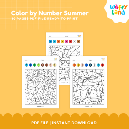 Color by Number – Summer Edition! No Prep Fun Activities Ready to Print